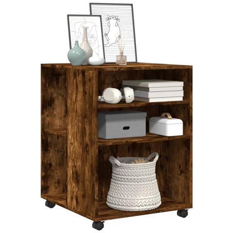 Tavolino Con Ruote Rovere Fumo 55x60x78 Cm In Truciolato - Foto 3