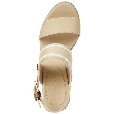 Webbing High Wedge Sandal Sandali Cotone Scarpe Donna Beige Eu 41, Fw0fw08045 Acr - Foto 2