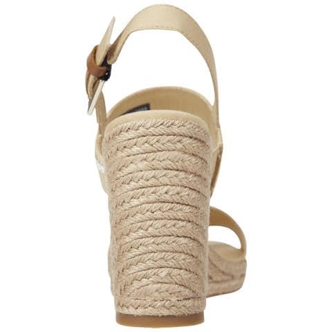 Webbing High Wedge Sandal Sandali Cotone Scarpe Donna Beige Eu 41, Fw0fw08045 Acr - Foto 3