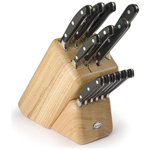 Ceppo Di Coltelli Da Cucina Ergoforge - Nero - Acciaio - 33x31x13 Cm - Foto 1