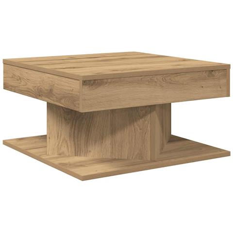 Tavolino Salotto Rovere Artigianale 55x55x30 Cm In Truciolato - Foto 2