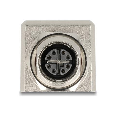 Adattatore M12 X-coded a 8 pin femmina per RJ45 femmina Cat. 6A STP schermato diritto - Foto 1