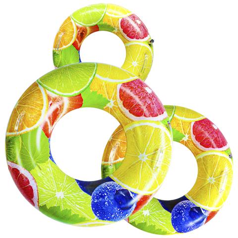 Set Di Galleggianti Rotondi In 3 Misure. 60, 80 E 100 Centimetri. 100x100x20cm. Colore: Multicolore - Foto 1