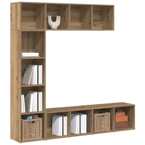 Librerie 3 Pz Rovere Artigianale In Legno Multistrato - Foto 1