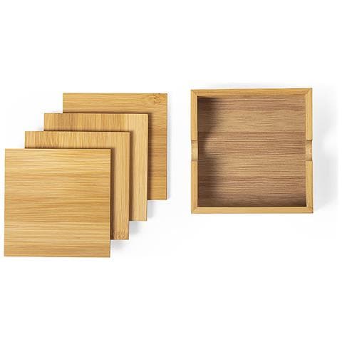 Dam  Set Sottobicchieri 4 Pezzi 11,2x3,6x11,2 Cm. Colore Del Legno - Foto 1