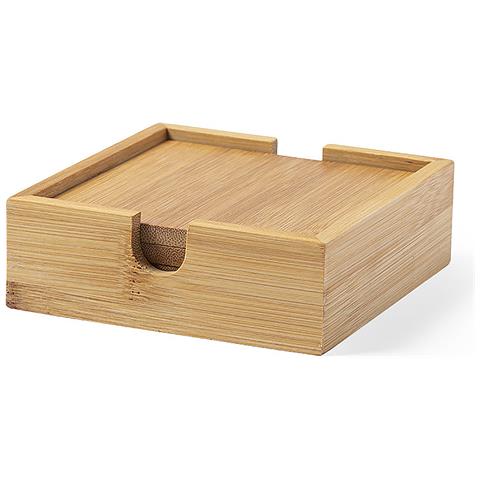 Dam  Set Sottobicchieri 4 Pezzi 11,2x3,6x11,2 Cm. Colore Del Legno - Foto 4