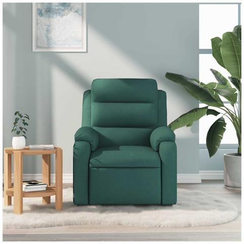 Lusso Casadino -  Poltrona Massaggiante Reclinabile Verde Scuro In Tessuto - Foto 2