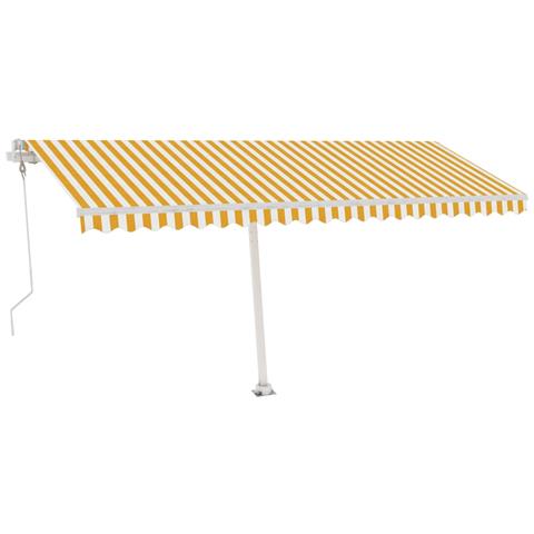 Lusso Casadino -  Tenda Automatica Sensore Vento E Led 500x300 Cm Gialla Bianca - Foto 1
