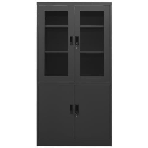 Lusso Casadino -  Armadio Per Ufficio Antracite 90x40x180 Cm In Acciaio - Foto 1