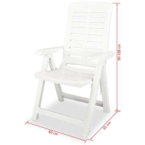 Sedie Reclinabili Da Giardino 2 Pz In Plastica Bianca - Foto 8