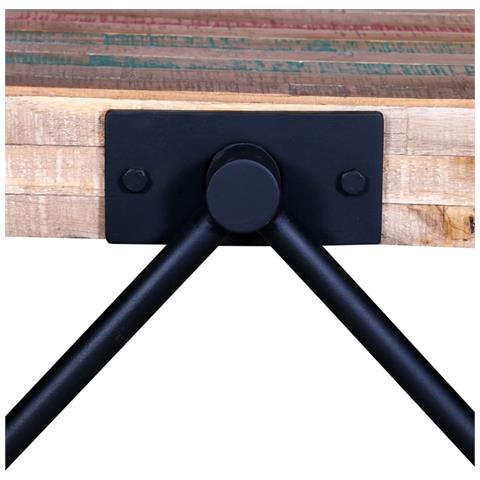 Tavolino Da Salotto Con Gambe A V In Legno Di Recupero Di Teak - Foto 8