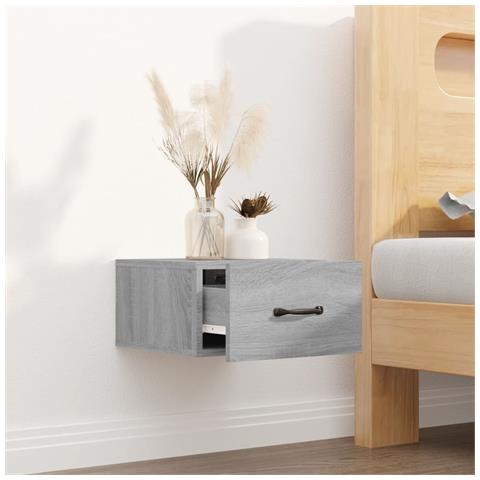 Lusso Casadino -  Comodino A Muro Grigio Sonoma 35x35x20 Cm - Foto 2