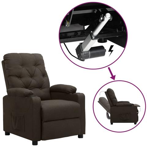 Lusso Casadino -  Poltrona Alzapersona Marrone Scuro In Tessuto - Foto 2