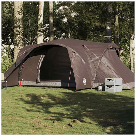 Tenda da Campeggio a Cupola per 6 Persone Marrone Impermeabile - Foto 1