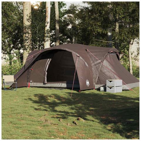 Tenda da Campeggio a Cupola per 6 Persone Marrone Impermeabile - Foto 2