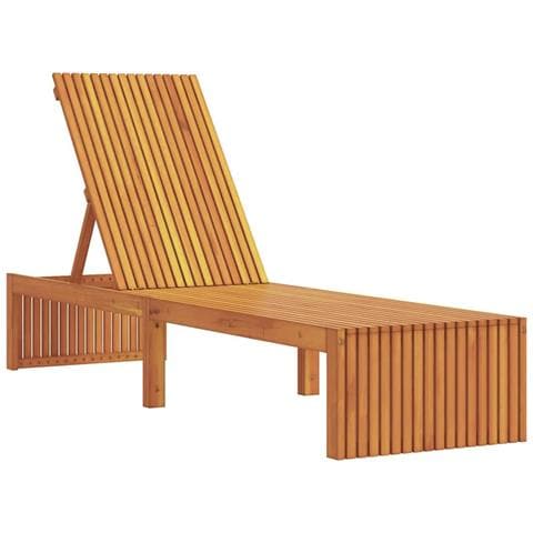 Lettino Prendisole 200x55x30 cm in Legno Massello di Acacia - Foto 1