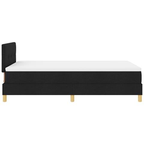 Letto Box Spring con Materasso Nero 120x190 cm Tessuto - Foto 9