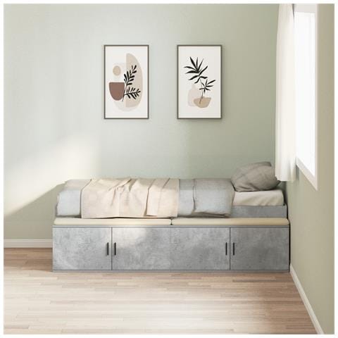 Struttura Letto Contenitore Grigio Cemento 100x200 cm - Foto 2