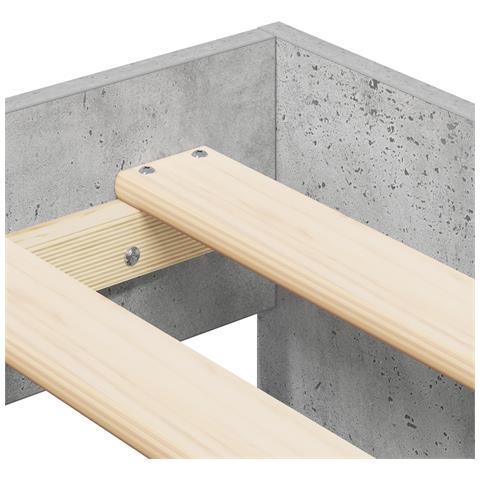 Struttura Letto Contenitore Grigio Cemento 100x200 cm - Foto 9