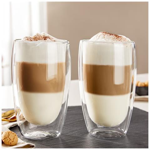 Set Di 2 Bicchieri Per Bevande A Doppia Parete Da 350 Ml In Vetro Borosilicato, Trasparente - Foto 5