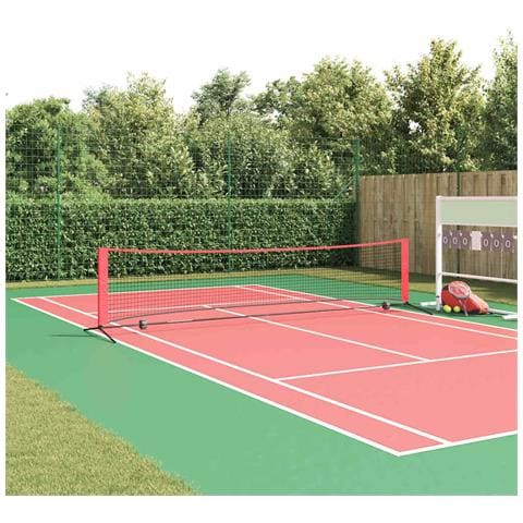 Rete da tennis Manuale Nero e rosso 396 x 92 x 87 cm Poliestere - Foto 2