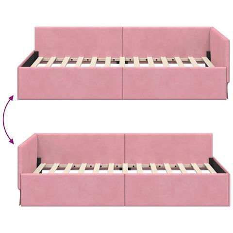 Cornice del letto ad angolo Altro Rosa 100 x 200 cm - Foto 9