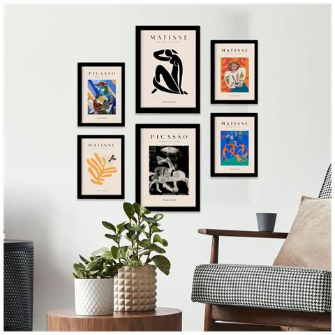 Set Di 6 Stampe Dipinti Astratti Di Picasso E Matisse, Stampe Del Fauvismo E Del Surrealismo Per L'interior Design A3 & A4 Senza Cornice - Foto 5