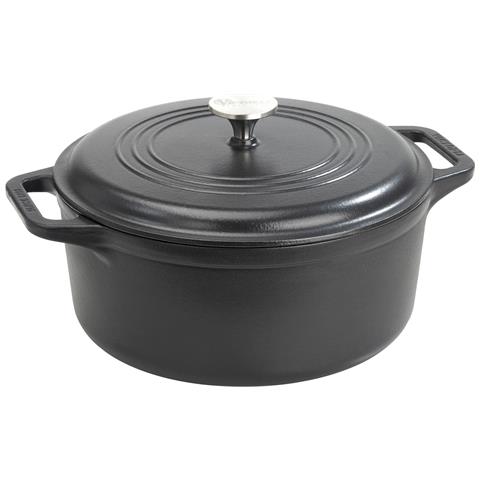 Victoria 39493 Forno Olandese Induzione Ghisa Smaltata 29cm, Pentola 6,6l Senza Ptfe E Pfoa  Nero - Foto 1