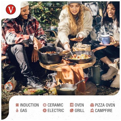 Victoria 39493 Forno Olandese Induzione Ghisa Smaltata 29cm, Pentola 6,6l Senza Ptfe E Pfoa  Nero - Foto 2