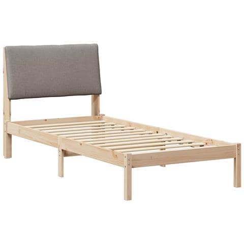 Struttura del Letto con testiera Marrone e taupe 100 x 200 cm - Foto 1