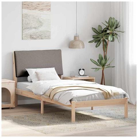 Struttura del Letto con testiera Marrone e taupe 100 x 200 cm - Foto 2