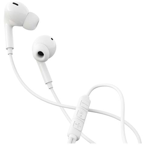 Auricolari Cablati Jack 3,5mm Con Microfono E Telecomando A 3 Pulsanti, Bianco - Foto 2