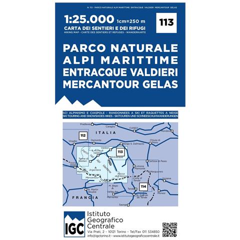 Carta n. 113 Parco naturale Alpi Marittime, Entracque, Valdieri, Mercantour, Gelas 1:25.000. Carta dei sentieri e dei rifugi - Foto 1