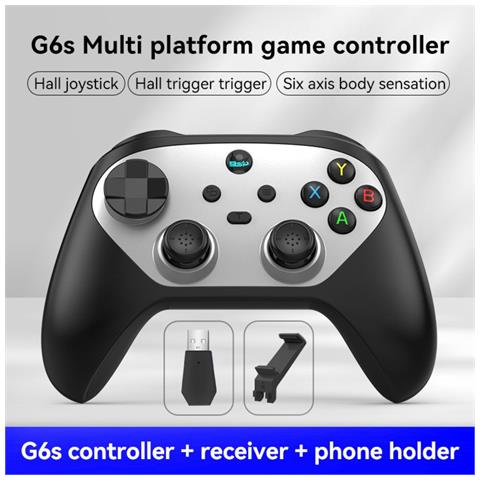 Gamepad Bluetooth 5.3 G6s Con Joystick Hall - Supporto Multi-piattaforma Black + Silver - Foto 2
