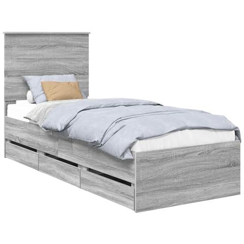 Struttura del letto con cassetto Grigio Sonoma 75 x 190 cm - Foto 1