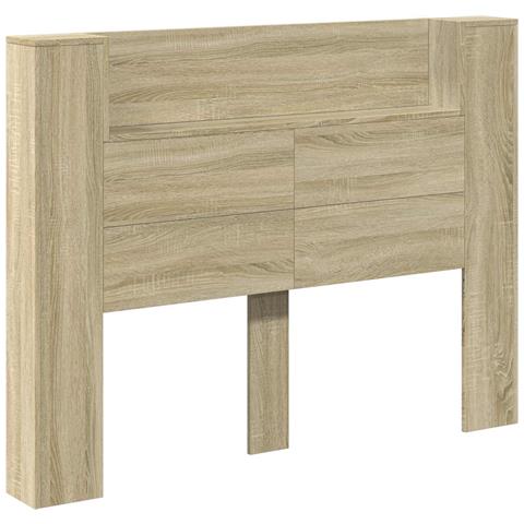 Testata con Mobile e LED Sonoma 140 x 16,5 x 103,5 cm - Foto 1