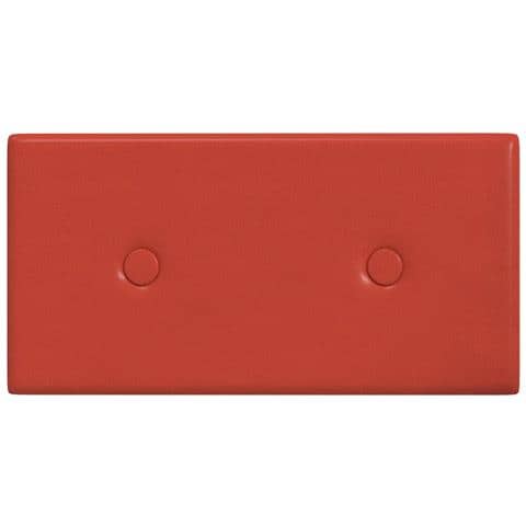 Testiera da Parete 12 pcs Rosso 30 x 15 cm Pelle Sintetica - Foto 1