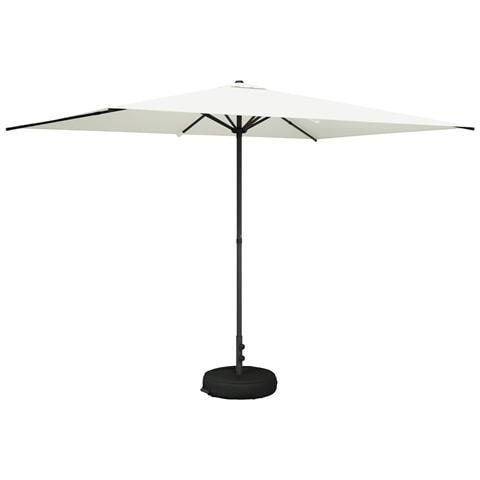 Ombrello da giardino 200 x 300 cm Poliestere Rettangolare Crema - Foto 1