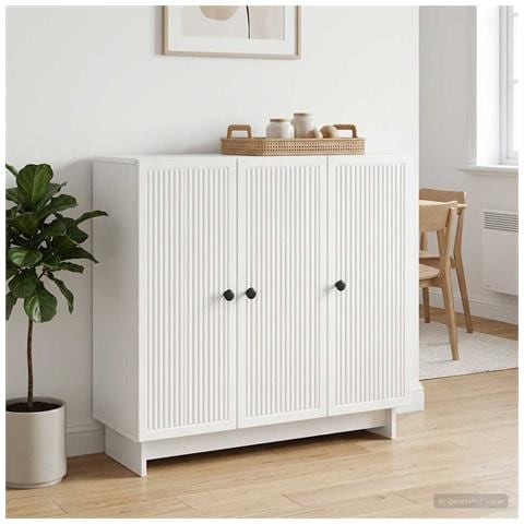 Credenza Bianco 89 x 34,5 x 80 cm Legno ingegnerizzato - Foto 2