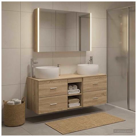 Set di mobili per il bagno 4 pcs Rovere Sonoma - Foto 2