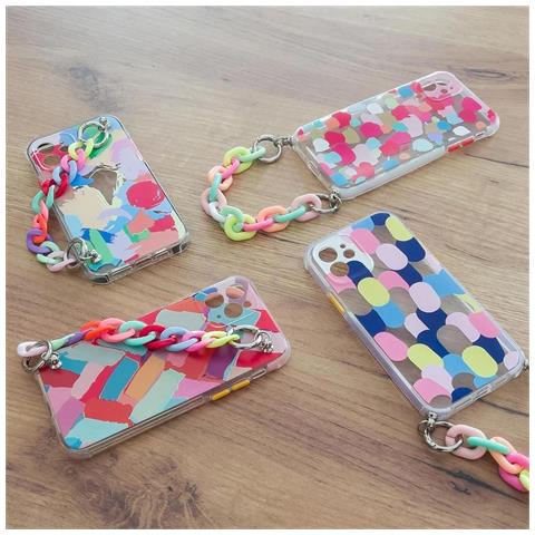 Custodia In Gel Flessibile E Elastica Con Ciondolo A Catena, Progettata Per Samsung Galaxy S21+ 5g (s21 Plus 5g), Multicolore (2) - Foto 1