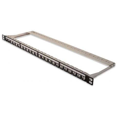 Pannello Patch 19" 24 Porte Per Connettori Keystone (Vuoto) 1/2 Unita' Schermato Colore Nero - Foto 1