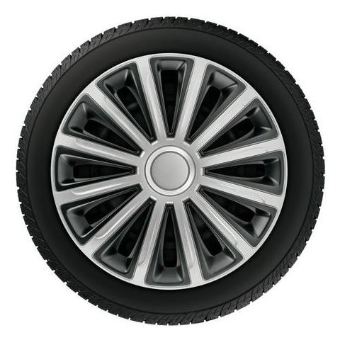Copricerchi Auto Universali 14 Pollici Tech-one Trend Bicolour Silver Black 31571 - Foto 2