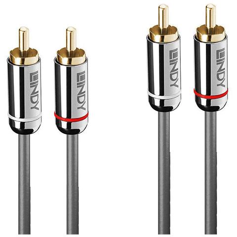35349 Cavo Audio 10 M 2 X Rca Antracite (10m Dual Phono Cable, Cromo - Line - Warranty: 120m) - Foto 2