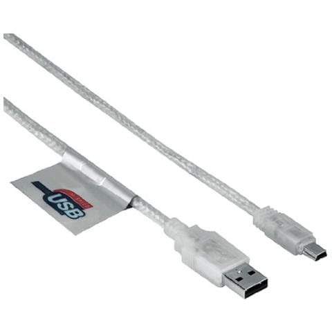 USB 2.0 Connection Cable A-Plug - Mini B-Plug (B 5Pin), 1.8 m 1.8m USB A Mini-USB B Bianco cavo USB - Foto 1
