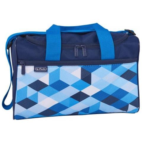 Sporttasche ""blue Cubes"", Aus Polyester Mae: (b) 350 X (t) 160 X (h) 235 Mm, Im Eckigen Format, - 1 Stck (50021918)  - Foto 1