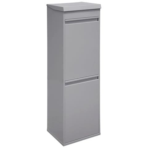Top Cr222-b Pattumiera Per Raccolta Differenziata Con Ripiano Superiore Multiuso, 2 Secchi, Mobile D'acciaio Per Differenziata, 2 X 17 L (34 L), Grigio Chiaro - Foto 2