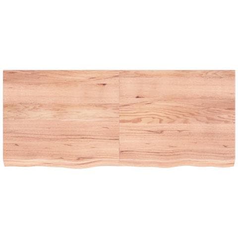 Piano Bagno Marrone 120x50x (2-6) cm Legno Massello Trattato - Foto 2