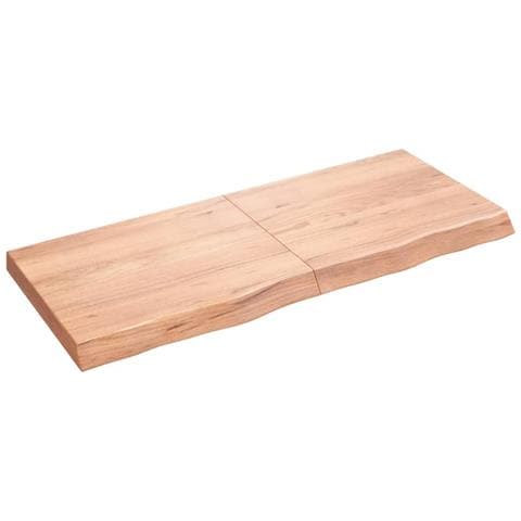 Piano Bagno Marrone 120x50x (2-6) cm Legno Massello Trattato - Foto 1