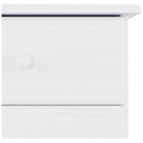 Cassettiera Alta Bianca 77x35x73 Cm In Legno Massello Di Pino - Foto 8